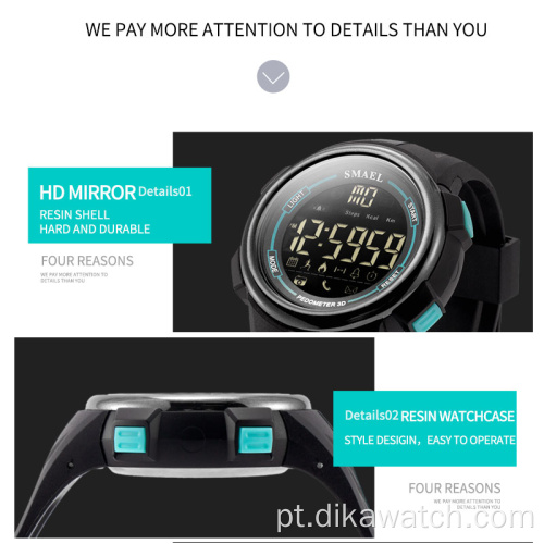 SMAEL Bluetooth Watch Relógios digitais de marcas de luxo